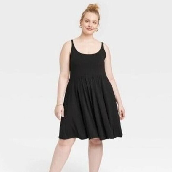 Ava + Viv Black Mini Swing Dress - Picture 1 of 9